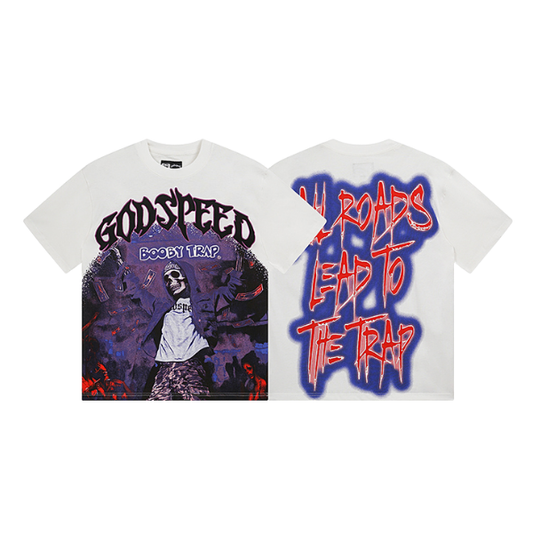 Majica z napisom "Booby Trap" v stilu Godspeed