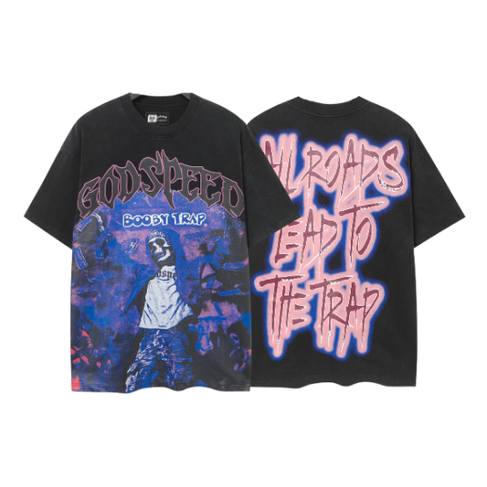 Majica z napisom "Booby Trap" v stilu Godspeed